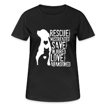 Dog Lover Cat Lover Shirt - Women's Breathable T-Shirt - black - Front - AI Model Female 172 light (172cm)