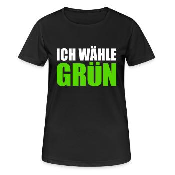 je choisis le vert - T-shirt respirant Femme - noir - Devant - AI Model Female 172 light (172cm)
