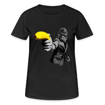 Officer Ape 001 - Women's Breathable T-Shirt - black - Front - AI Model Female 172 light (172cm)