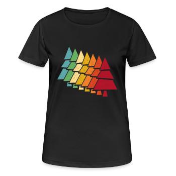 Retro Advent Elves Vintage Christmas Tree - Women's Breathable T-Shirt - black - Front - AI Model Female 172 light (172cm)