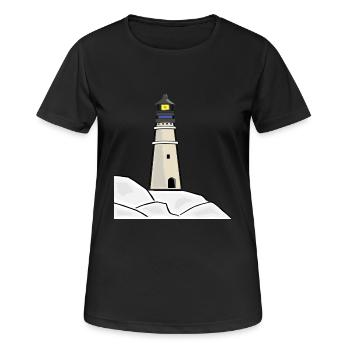 leuchtturm lighthouse coast kueste ocean sea meer2 - Frauen T-Shirt atmungsaktiv - Schwarz - Vorne - AI Model Female 172 light (172cm)