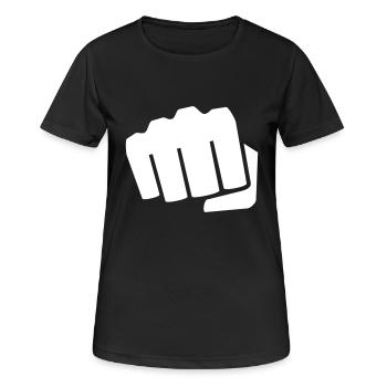 Faust - Frauen T-Shirt atmungsaktiv - Schwarz - Vorne - AI Model Female 172 light (172cm)