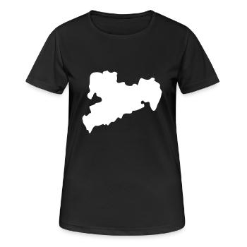 sachsen - Frauen T-Shirt atmungsaktiv - Schwarz - Vorne - AI Model Female 172 light (172cm)