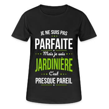 Je ne suis pas parfaite mais je suis jardinière - T-shirt respirant Femme - noir - Devant - AI Model Female 172 light (172cm)