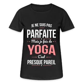 Je ne suis pas parfaite mais je fais du yoga - T-shirt respirant Femme - noir - Devant - AI Model Female 172 light (172cm)