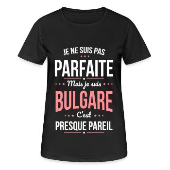 Je ne suis pas parfaite mais je suis Bulgare - T-shirt respirant Femme - noir - Devant - AI Model Female 172 light (172cm)