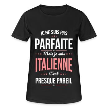 Je ne suis pas parfaite mais je suis Italienne - T-shirt respirant Femme - noir - Devant - AI Model Female 172 light (172cm)