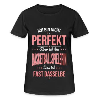 Ce n’est pas parfait, mais je suis un joueur de baskteball - T-shirt respirant Femme - noir - Devant - AI Model Female 172 light (172cm)