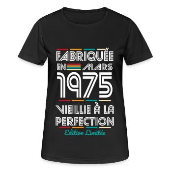 50th Anniversary - Made in March 1975 - Women's Breathable T-Shirt - black - Front - AI Model Female 172 light (172cm)