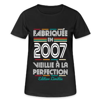 18th Birthday - Made in 2007 - Women's Breathable T-Shirt - black - Front - AI Model Female 172 light (172cm)