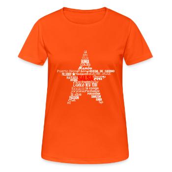 Salsa Star Shirt white - Mambo New York - Women's Breathable T-Shirt - neon orange - Front - AI Model Female 172 dark (172cm)