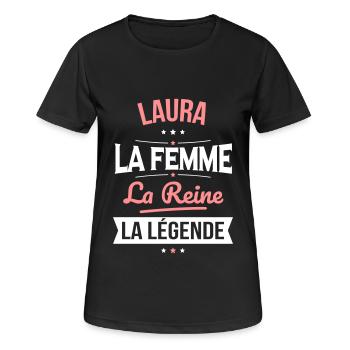 Laura - La Femme - La Reine - La Légende - T-shirt respirant Femme - noir - Devant - AI Model Female 172 light (172cm)