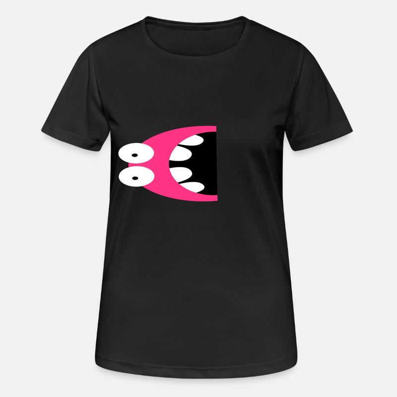 Monster face yap - Women's Breathable T-Shirt - black