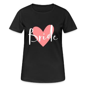 Bride rosa Herz Junggesellinnenabschied - Frauen T-Shirt atmungsaktiv - Schwarz - Vorne - AI Model Female 172 light (172cm)