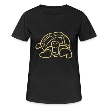 schildkröte landschildkroete aus den seychellen - Frauen T-Shirt atmungsaktiv - Schwarz - Vorne - AI Model Female 172 light (172cm)