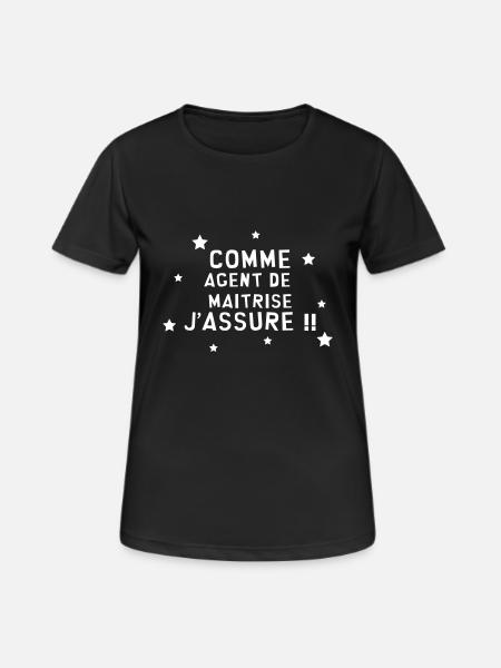 Agent de maîtrise / Bureau / Métier Fonctionnaire - T-shirt respirant Femme - noir