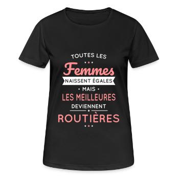 Femmes égales les meilleures deviennent routières - T-shirt respirant Femme - noir - Devant - AI Model Female 172 light (172cm)