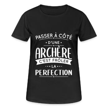 Archère - Frôler la perfection - T-shirt respirant Femme - noir - Devant - AI Model Female 172 light (172cm)