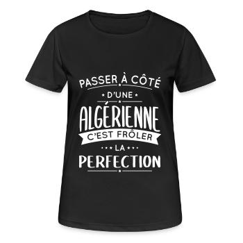 Algérienne - Frôler la perfection - Algérie - T-shirt respirant Femme - noir - Devant - AI Model Female 172 light (172cm)