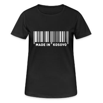 MADE IN KOSOVO - Frauen T-Shirt atmungsaktiv - Schwarz - Vorne - AI Model Female 172 light (172cm)
