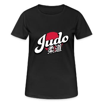 Judo - Frauen T-Shirt atmungsaktiv - Schwarz - Vorne - AI Model Female 172 light (172cm)