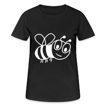 Comic Biene - Frauen T-Shirt atmungsaktiv - Schwarz - Vorne - AI Model Female 172 light (172cm)
