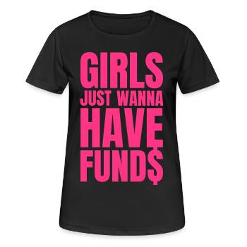 MÄDCHEN WOLLEN EINFACH GELD HABEN - Frauen T-Shirt atmungsaktiv - Schwarz - Vorne - AI Model Female 172 light (172cm)