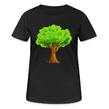baum tree baumstamm wald forest woods33 - Frauen T-Shirt atmungsaktiv - Schwarz - Vorne - AI Model Female 172 light (172cm)