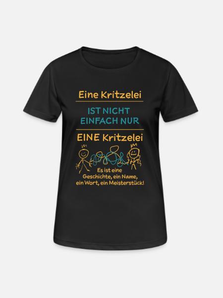 Kritzelei - Frauen T-Shirt atmungsaktiv - Schwarz