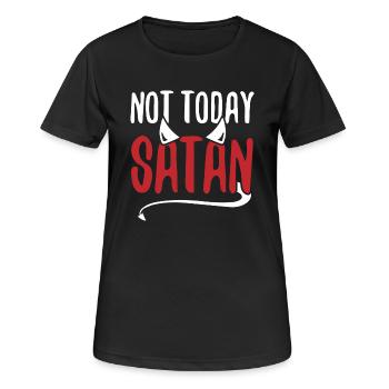 Not Today Satan - Frauen T-Shirt atmungsaktiv - Schwarz - Vorne - AI Model Female 172 light (172cm)