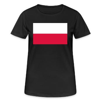Polen - Frauen T-Shirt atmungsaktiv - Schwarz - Vorne - AI Model Female 172 light (172cm)