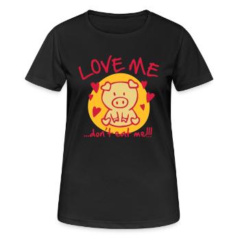 Love me, don't eat me - Women's Breathable T-Shirt - black - Front - AI Model Female 172 light (172cm)