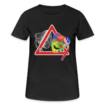 sautes d'humeur ATTENTION - T-shirt respirant Femme - noir - Devant - AI Model Female 172 light (172cm)