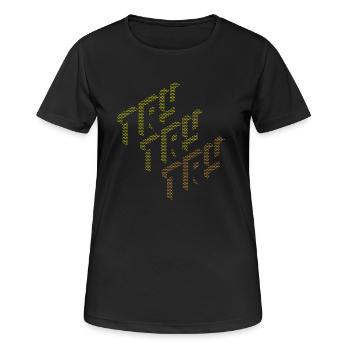 Try yellow to orange. - Women's Breathable T-Shirt - black - Front - AI Model Female 172 light (172cm)