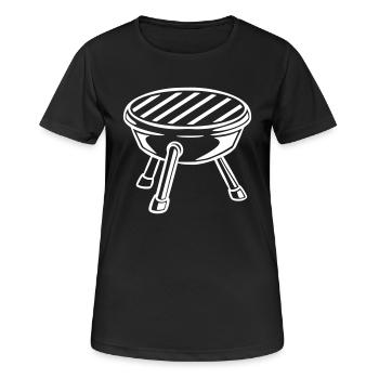 Grill - Frauen T-Shirt atmungsaktiv - Schwarz - Vorne - AI Model Female 172 light (172cm)