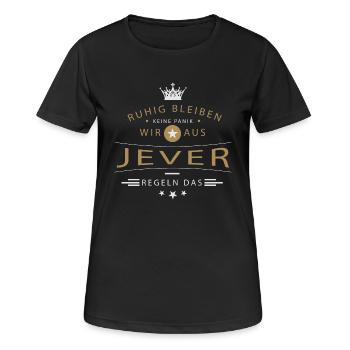 Jever Stadt - Frauen T-Shirt atmungsaktiv - Schwarz - Vorne - AI Model Female 172 light (172cm)