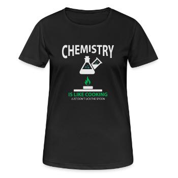 Chemie Lehrer Scheidekunde Chemisch Versuch Labor - Frauen T-Shirt atmungsaktiv - Schwarz - Vorne - AI Model Female 172 light (172cm)