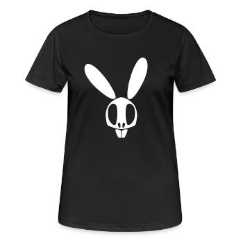 Lapin crâne blanc - T-shirt respirant Femme - noir - Devant - AI Model Female 172 light (172cm)