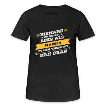 Pfarrer Beruf Geschenk - Frauen T-Shirt atmungsaktiv - Schwarz - Vorne - AI Model Female 172 light (172cm)