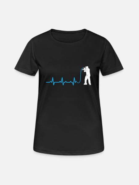rap rythme cardiaque cadeau micro rythme cardiaque MC - T-shirt respirant Femme - noir