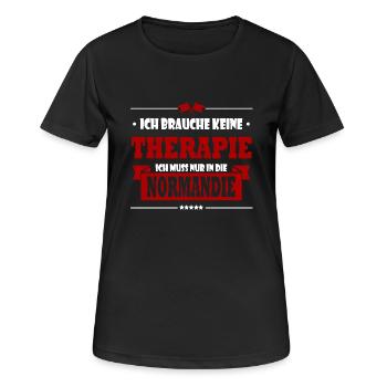 ich brauche keine therapie normandie geschenk - Frauen T-Shirt atmungsaktiv - Schwarz - Vorne - AI Model Female 172 light (172cm)