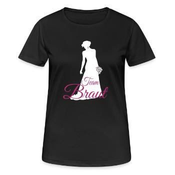 Team Braut - Junggesellinnenabschied JGA Feier - Frauen T-Shirt atmungsaktiv - Schwarz - Vorne - AI Model Female 172 light (172cm)