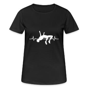 high jump heartbeat gift athlete athlete athlete - Women's Breathable T-Shirt - black - Front - AI Model Female 172 light (172cm)