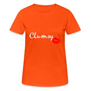 clumsy white - Women's Breathable T-Shirt - neon orange - Front - AI Model Female 172 dark (172cm)