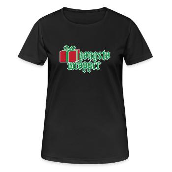 wrapper rappeur Gangster Noël - T-shirt respirant Femme - noir - Devant - AI Model Female 172 light (172cm)