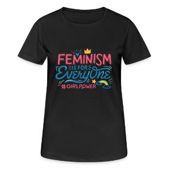POUR TOUT LE MONDE EST FEMINISME - T-shirt respirant Femme - noir - Devant - AI Model Female 172 light (172cm)