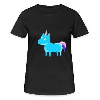 Einhorn Unicorn Himmelblau Geschenk Idee Schweif - Frauen T-Shirt atmungsaktiv - Schwarz - Vorne - AI Model Female 172 light (172cm)