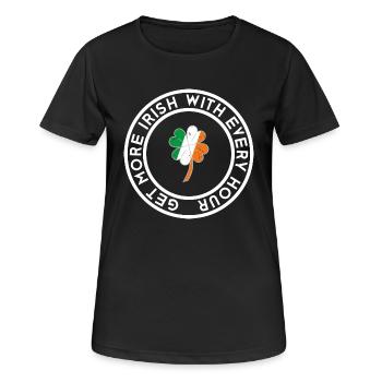 De plus en plus irlandais, avec toutes les heures plus - T-shirt respirant Femme - noir - Devant - AI Model Female 172 light (172cm)