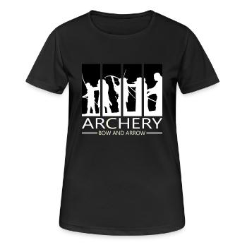 Tir à l'arc Tir à l'arc Bow cadeau Arbalète - T-shirt respirant Femme - noir - Devant - AI Model Female 172 light (172cm)