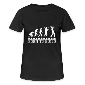 construction cadeau Evolution des travailleurs de la construction travail professionnel - T-shirt respirant Femme - noir - Devant - AI Model Female 172 light (172cm)